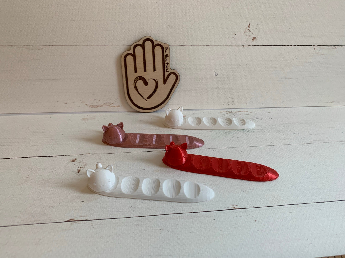 Cute Kitty Paint Brush Rest - 3D Printed Custom Color Choices