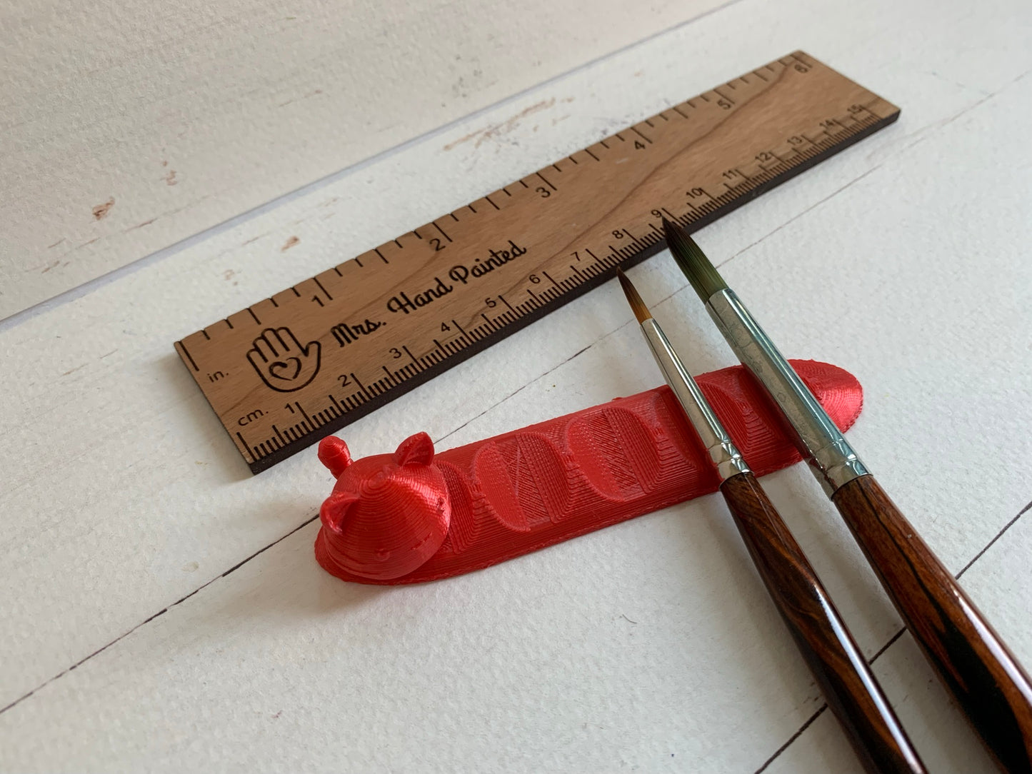 Cute Kitty Paint Brush Rest - 3D Printed Custom Color Choices