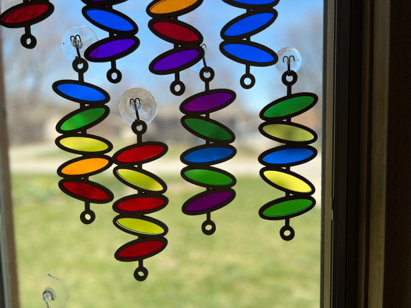 Retro Oval Doodle Sun Catcher