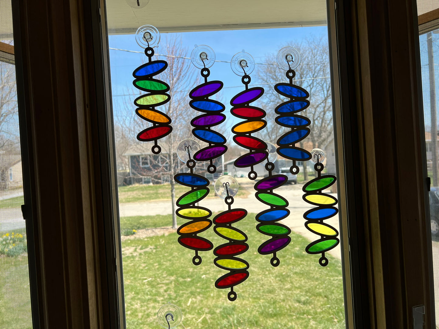 Retro Oval Doodle Sun Catcher