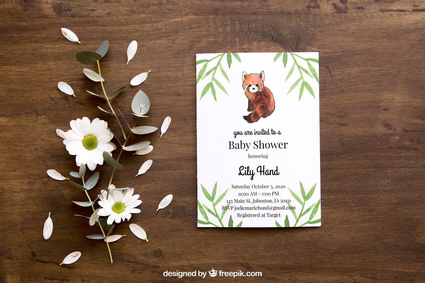 Watercolor Red Panda & Bamboo Digital Clipart and Scrapbook Papers / backgrounds, Baby Shower Invitation, Birthday Party Invite, Zoo Theme