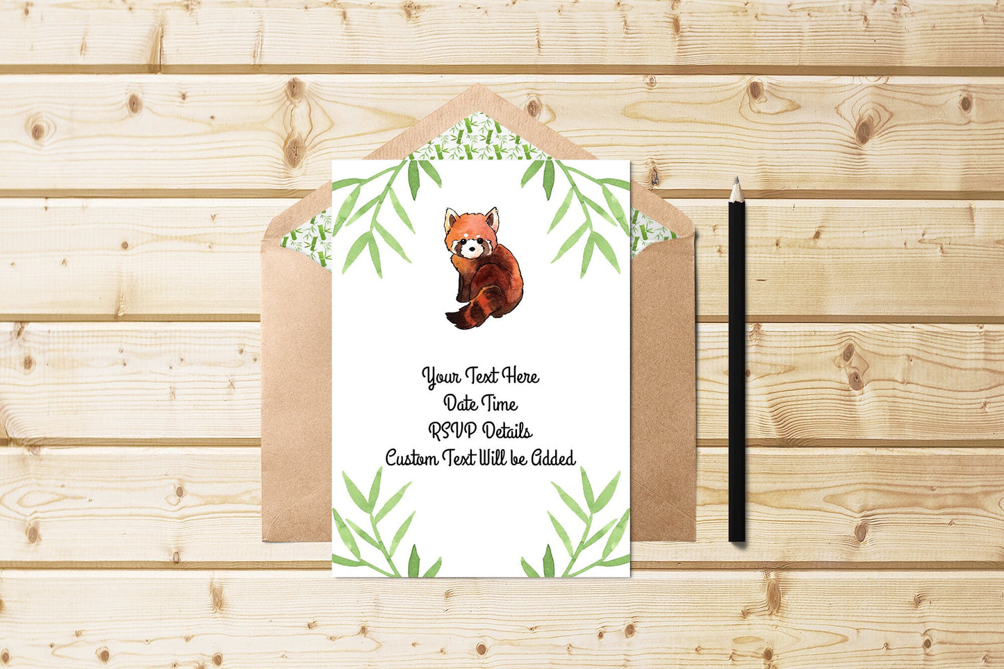 Watercolor Red Panda & Bamboo Digital Clipart and Scrapbook Papers / backgrounds, Baby Shower Invitation, Birthday Party Invite, Zoo Theme