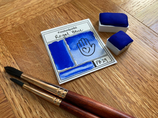 Handmade Watercolor Paints - ROYAL BLUE - Half Pans & Full Pans - Artisan Watercolor, Primary Colors, Ultramarine Blue
