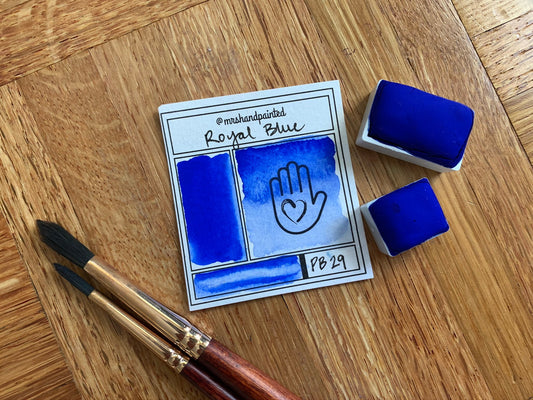 Handmade Watercolor Paints - ROYAL BLUE - Half Pans & Full Pans - Artisan Watercolor, Primary Colors, Ultramarine Blue