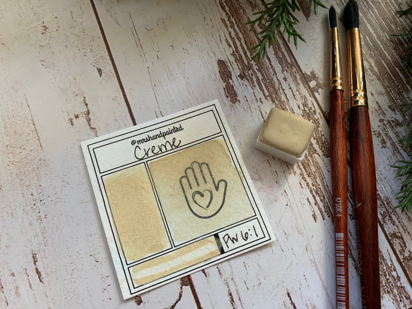 Handmade Watercolor Paints - CREME - Half Pans & Full Pans - Artisan Watercolor, White Watercolor, Cream, Buff Titanium