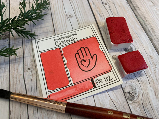Handmade Watercolor Paints - CHERRY - Half Pans & Full Pans - Artisan Watercolor, Retro Holiday Set