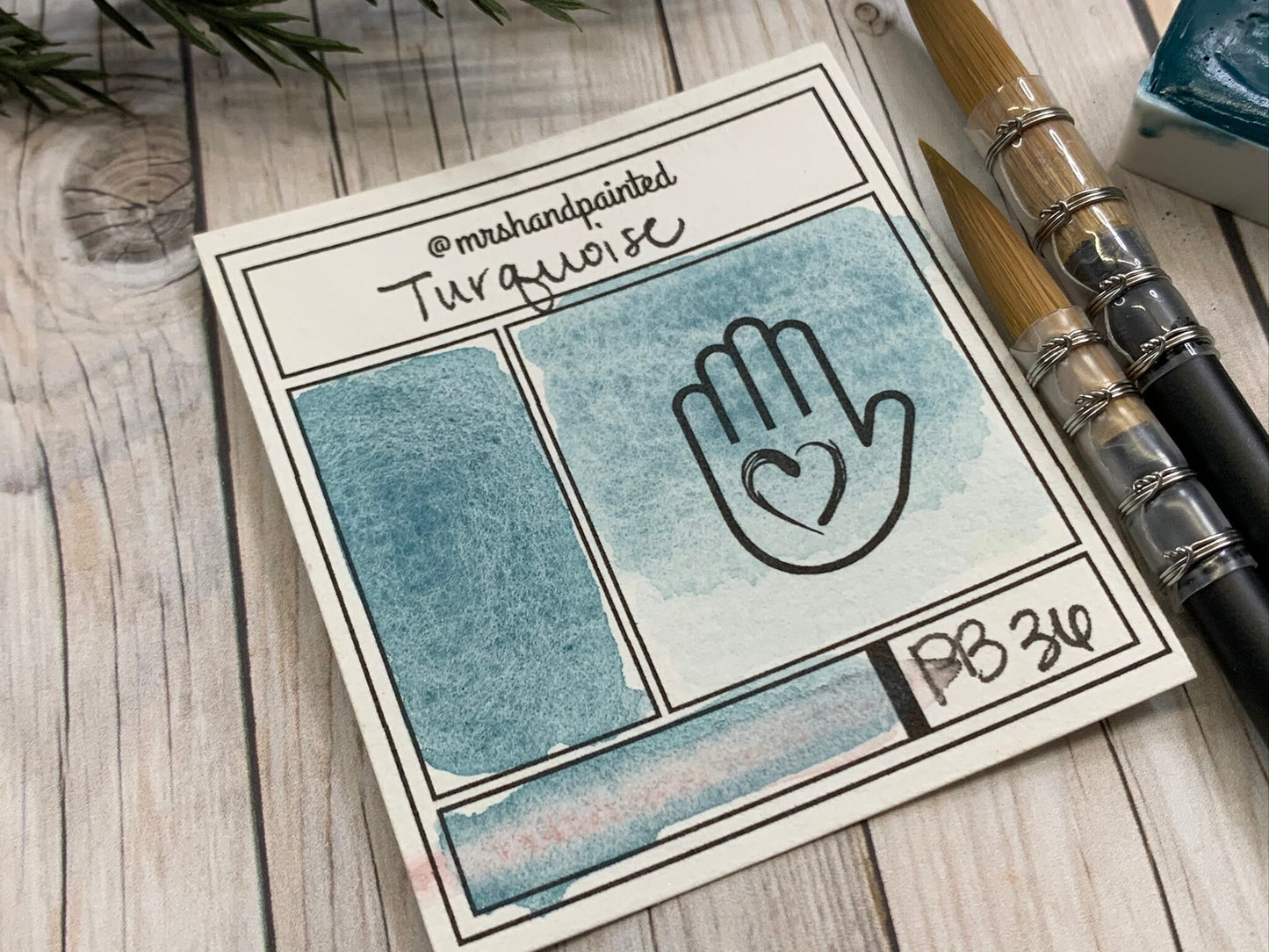 Handmade Watercolor Paints - TURQUOISE - Half Pans & Full Pans - Artisan Watercolor, Retro Holiday Set, Cobalt Turquoise, Blue Green