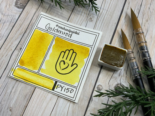 Handmade Watercolor Paints - GOLDENROD - Half Pans & Full Pans - Artisan Watercolor, Retro Holiday Set, Dark / Deep / Warm Yellow