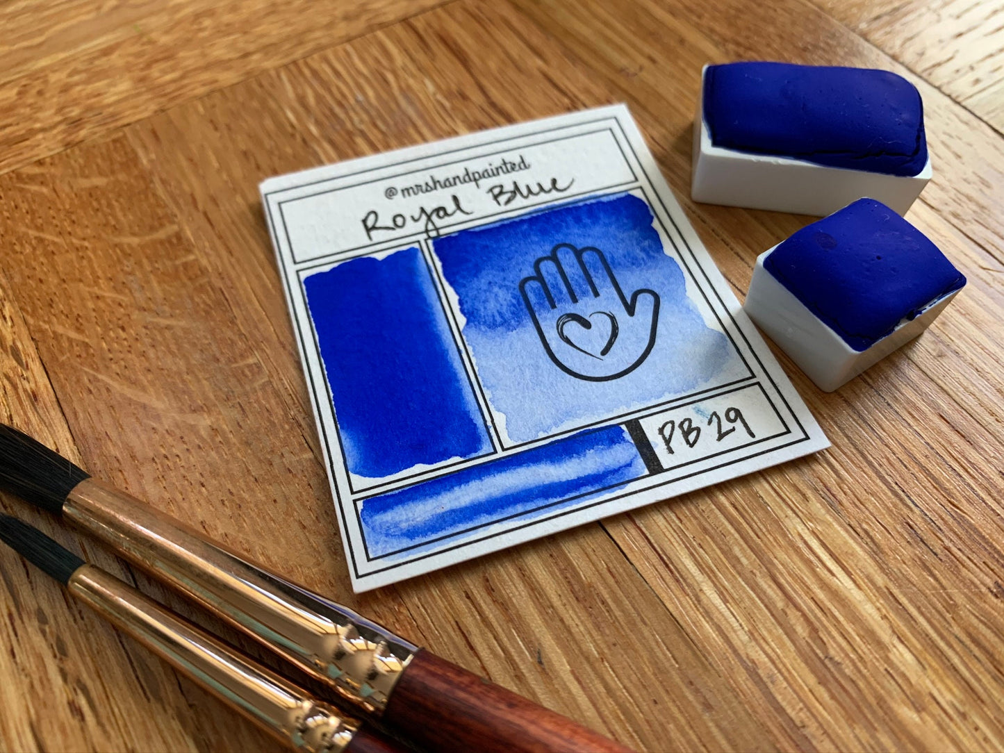 Handmade Watercolor Paints - ROYAL BLUE - Half Pans & Full Pans - Artisan Watercolor, Primary Colors, Ultramarine Blue