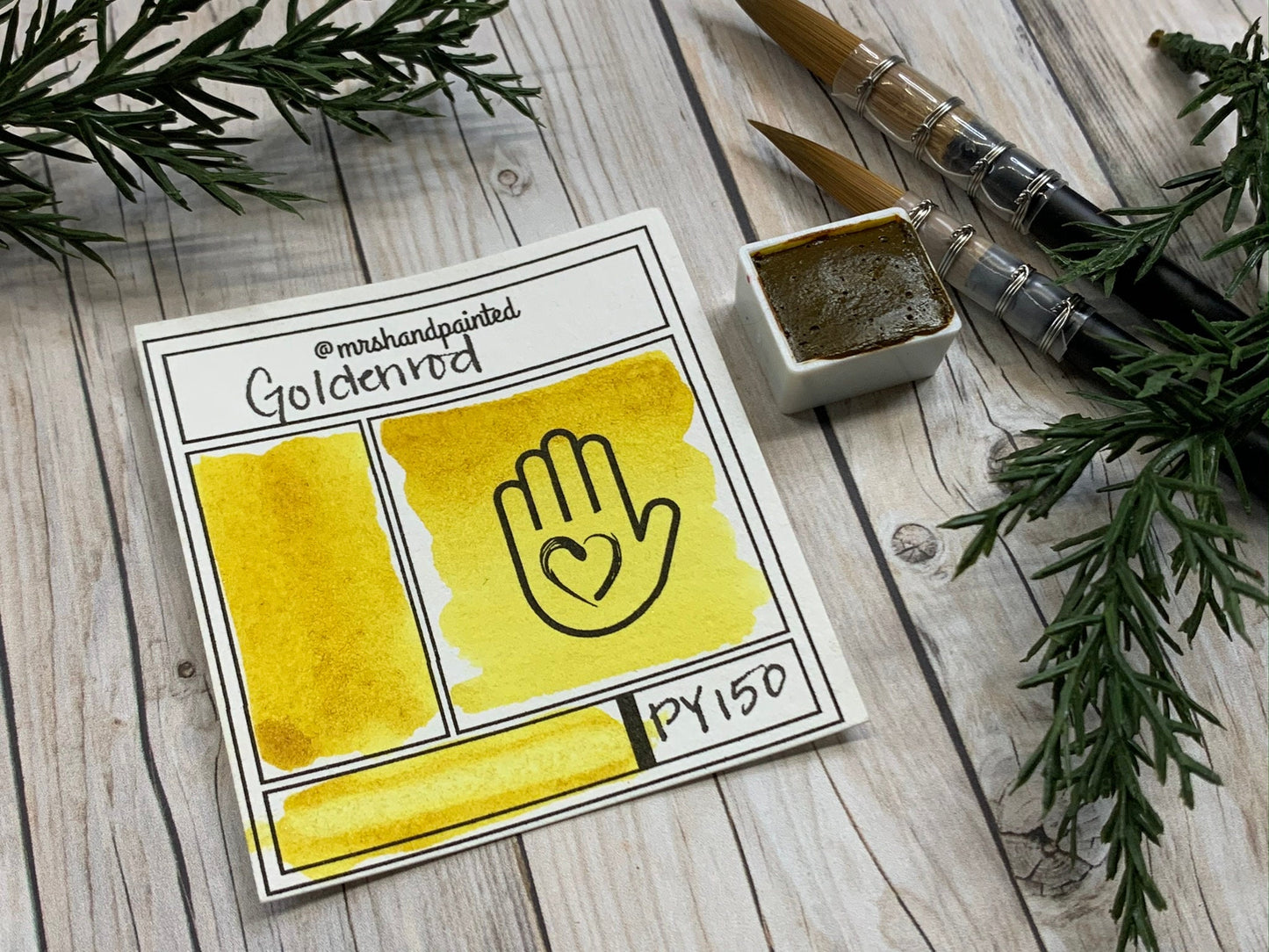 Handmade Watercolor Paints - GOLDENROD - Half Pans & Full Pans - Artisan Watercolor, Retro Holiday Set, Dark / Deep / Warm Yellow