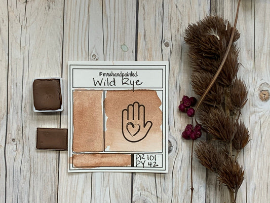 Handmade Watercolor Paints - WILD RYE - Artisan Paint Palette, Half Pans Matte Watercolor