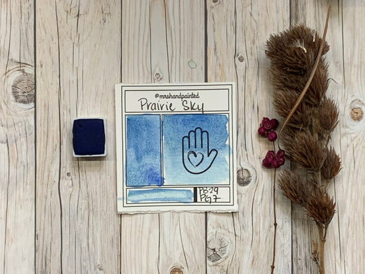 Handmade Watercolor Paints - PRAIRIE SKY - Artisan Paint Palette, Half Pans Matte Watercolor