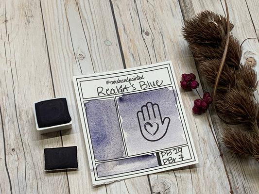 Handmade Watercolor Paints - REAKIRT'S BLUE - Artisan Paint Palette, Half Pans Matte Watercolor, Blue Grey / Blue Gray