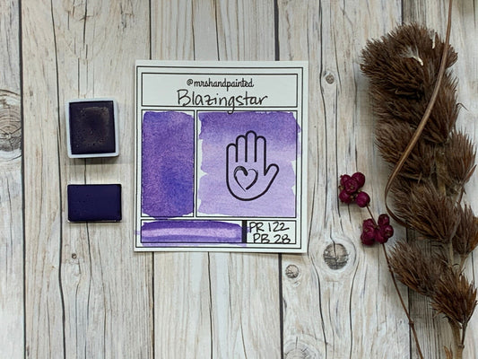 Handmade Watercolor Paints - BLAZINGSTAR - Artisan Paint Palette, Half Pans Matte Watercolor