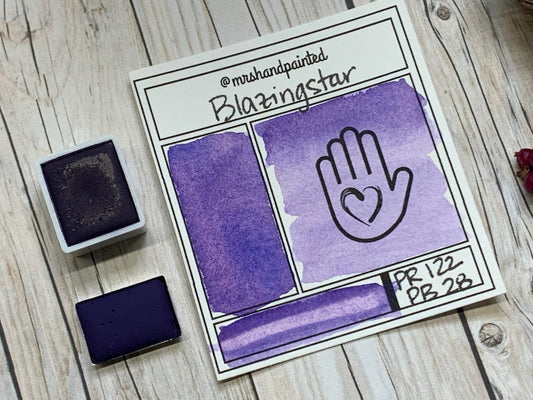 Handmade Watercolor Paints - BLAZINGSTAR - Artisan Paint Palette, Half Pans Matte Watercolor