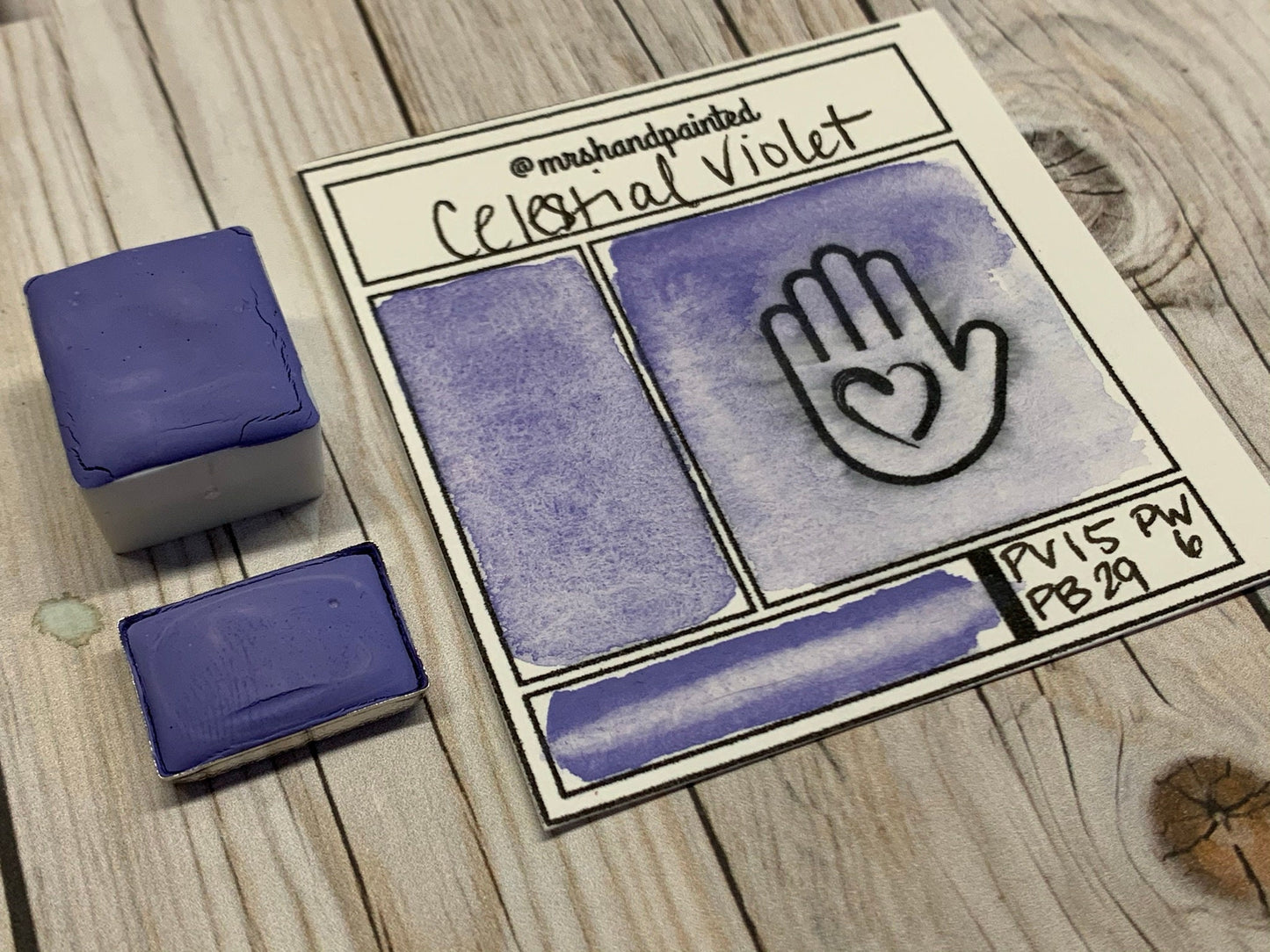 Handmade Watercolor Paints - CELESTIAL VIOLET - Artisan Paints - Supernova Set Singles, Half Pans Matte Watercolor, Lavender