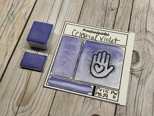 Handmade Watercolor Paints - CELESTIAL VIOLET - Artisan Paints - Supernova Set Singles, Half Pans Matte Watercolor, Lavender