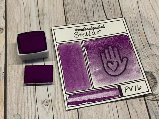 Handmade Watercolor Paints - STELLAR - Artisan Paints - Supernova Set Singles, Half Pans Matte Watercolor, Manganese Violet