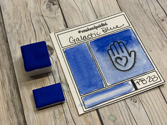 Handmade Watercolor Paints - GALACTIC BLUE - Artisan Paints - Supernova Set Singles, Half Pans Matte Watercolor, Cobalt Blue