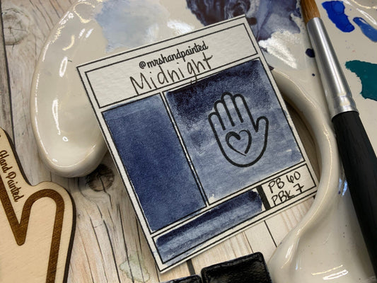 Handmade Watercolor Paints - MIDNIGHT - Artisan Paints - Supernova Set Singles, Half Pans Matte Watercolor, Indigo Shade