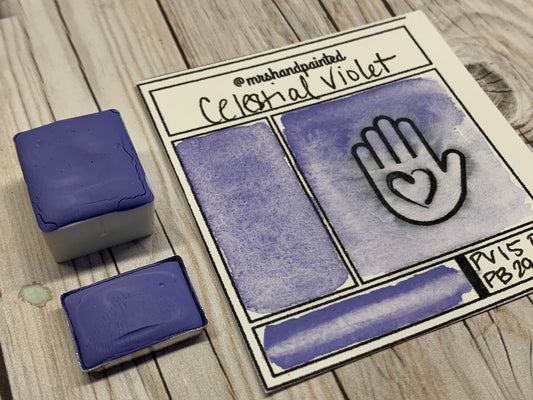 Handmade Watercolor Paints - CELESTIAL VIOLET - Artisan Paints - Supernova Set Singles, Half Pans Matte Watercolor, Lavender