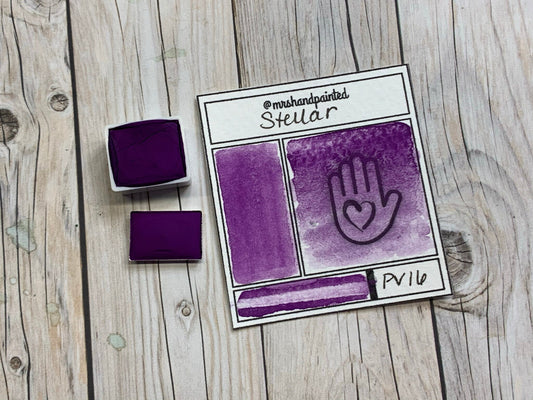 Handmade Watercolor Paints - STELLAR - Artisan Paints - Supernova Set Singles, Half Pans Matte Watercolor, Manganese Violet