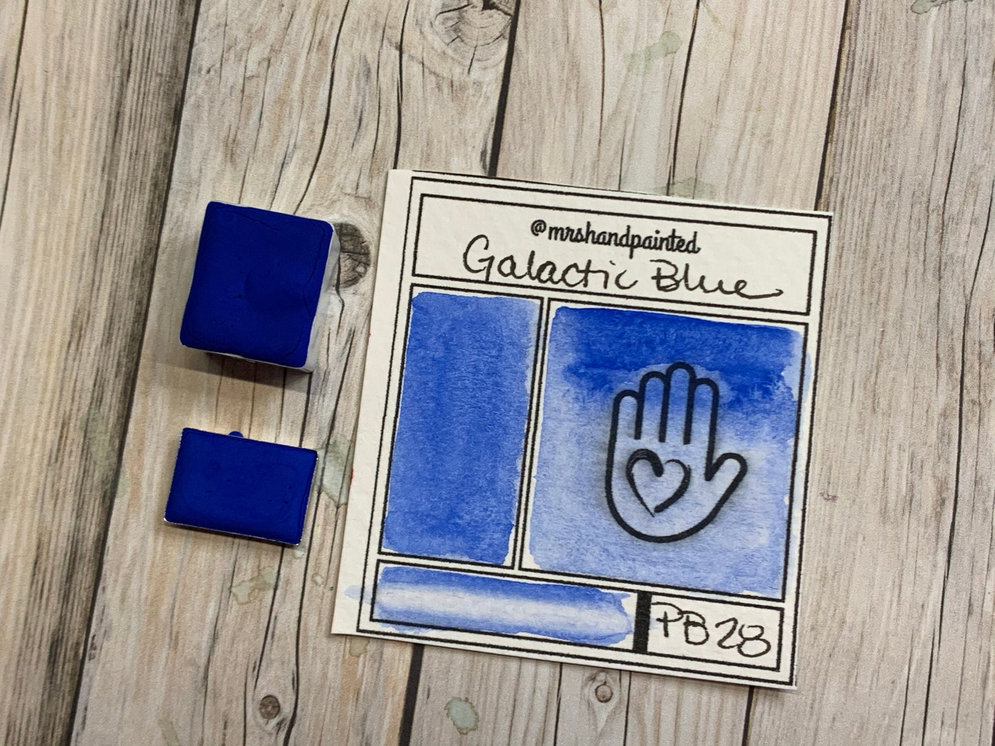 Handmade Watercolor Paints - GALACTIC BLUE - Artisan Paints - Supernova Set Singles, Half Pans Matte Watercolor, Cobalt Blue