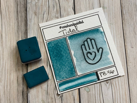 Handmade Watercolor Paints - TIDAL - Artisan Paints - Supernova Set Singles, Half Pans Matte Watercolor, Cobalt Turquoise Deep, Teal Color