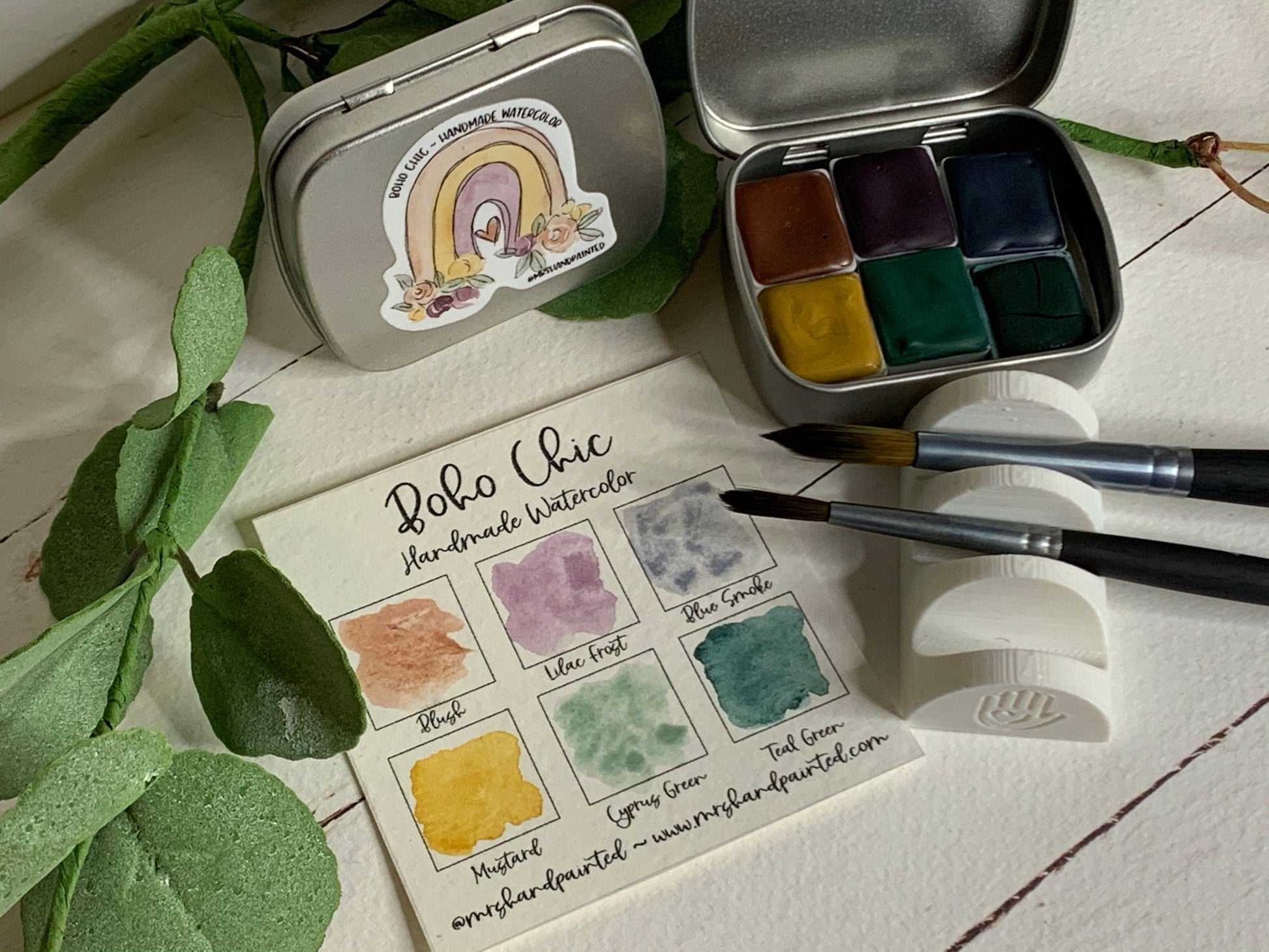BOHO CHIC ~ Handmade Watercolor Paints - Artisan Paint Palette