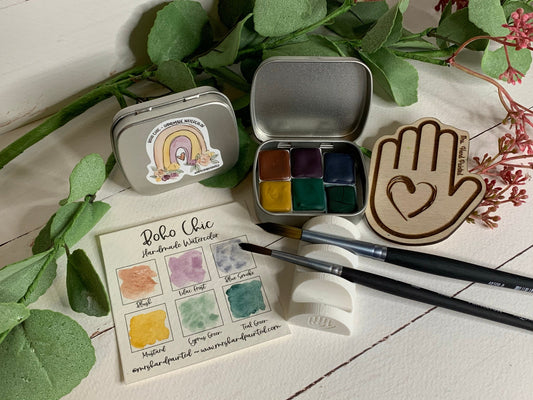BOHO CHIC ~ Handmade Watercolor Paints - Artisan Paint Palette
