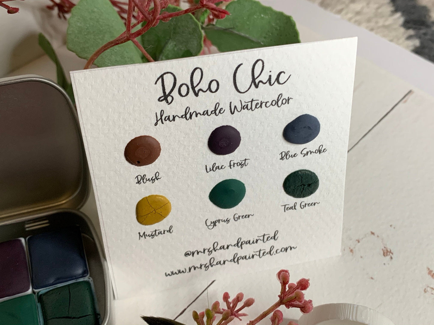 BOHO CHIC ~ Handmade Watercolor Paints - Artisan Paint Palette