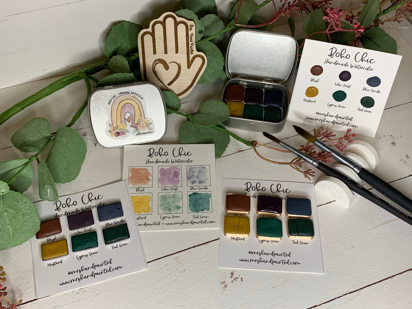BOHO CHIC ~ Handmade Watercolor Paints - Artisan Paint Palette