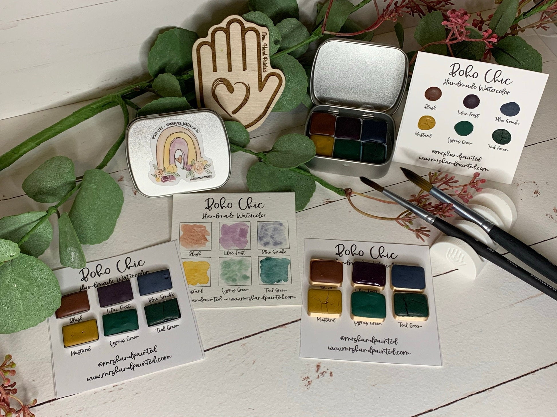 BOHO CHIC ~ Handmade Watercolor Paints - Artisan Paint Palette