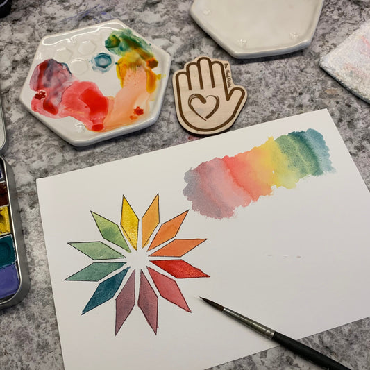 Handmade Watercolor Paints - RETRO HOLIDAY Primaries- Artisan Paint Palette, Set of 3 Matte Watercolors, Primary Mixing Palette