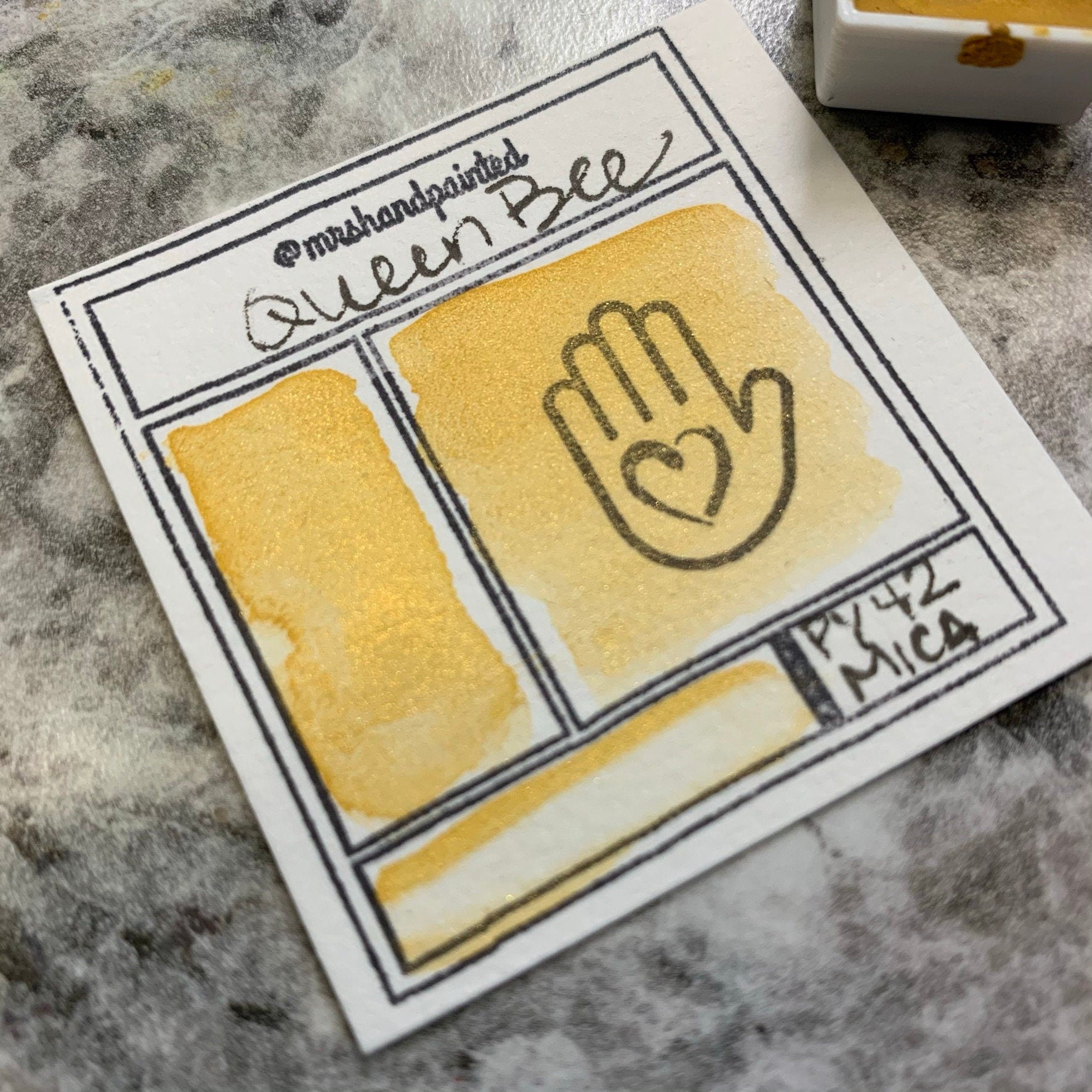 Handmade Watercolor Paints - QUEEN BEE - Artisan Paint Palette, Single Half Pans From Honeybee Set