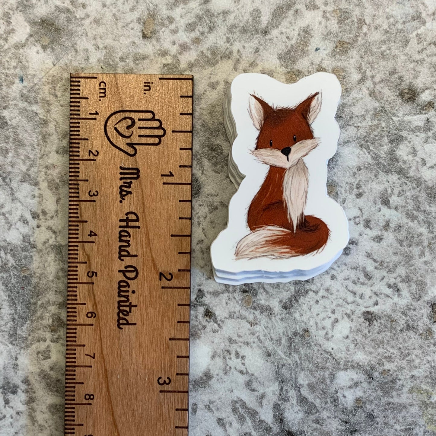 Cute Fox Die Cut Laminated Vinyl Stickers,