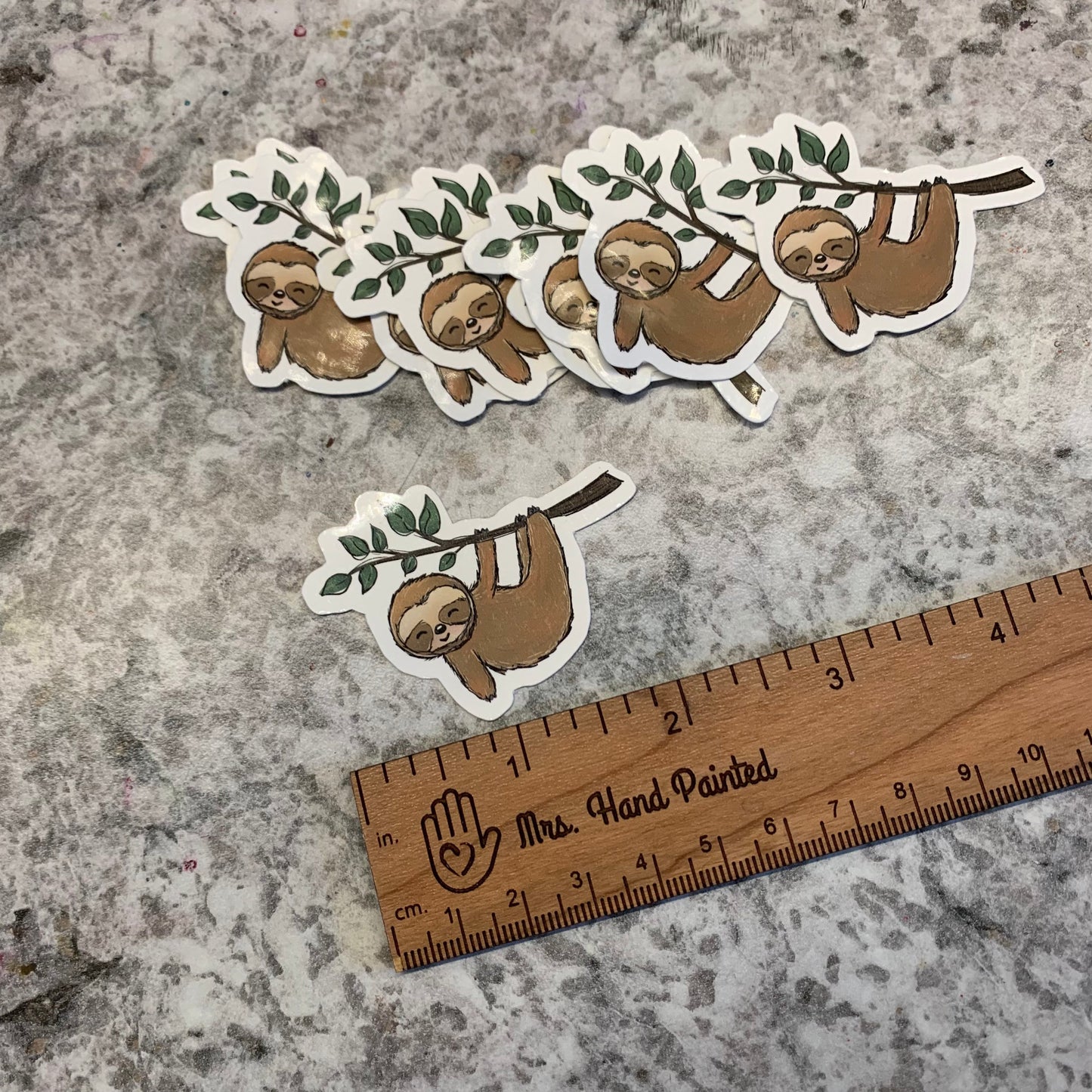 Cute Sloth Die Cut Laminated Vinyl Stickers