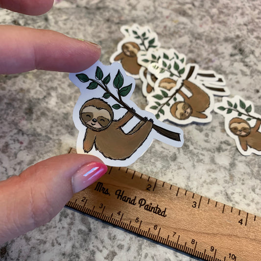 Cute Sloth Die Cut Laminated Vinyl Stickers