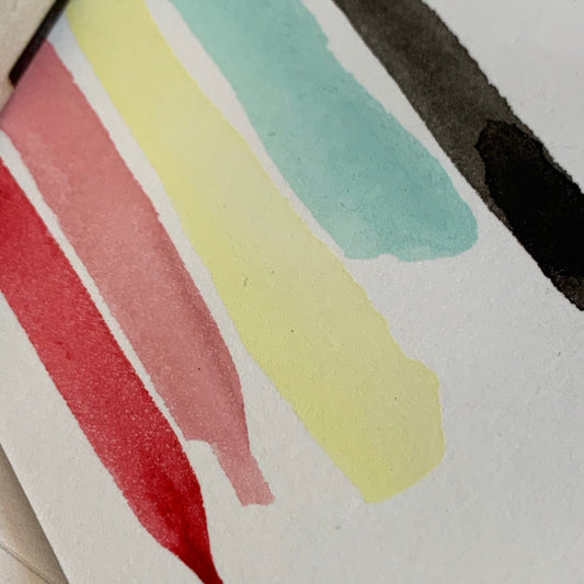Handmade Watercolor Paints - 50's DINER - Artisan Paint Palette, Set of 5 Matte Watercolors, Pastel, Retro Themed Paint Set