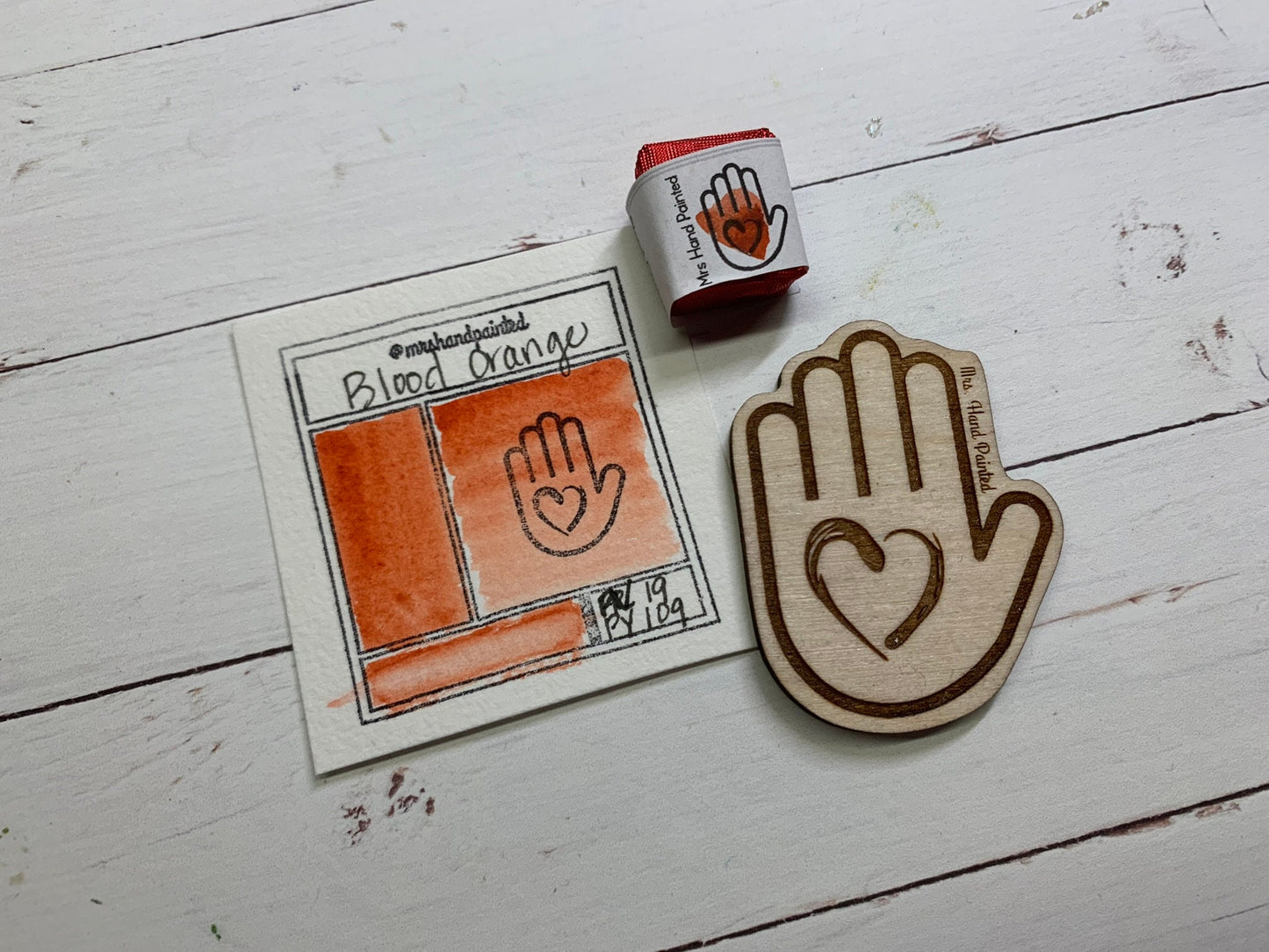 Handmade Watercolor Paints - BLOOD ORANGE - Half Pans & Full Pans - Artisan Watercolor, Retro Holiday Set