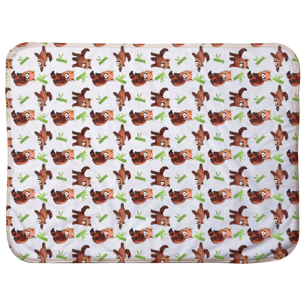 Red Panda Pattern - Sherpa Blankets (Infant Sizes) Baby Blanket Nursery Shower Gift