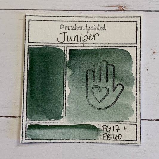 Handmade Watercolor Paints - JUNIPER  Half Pan