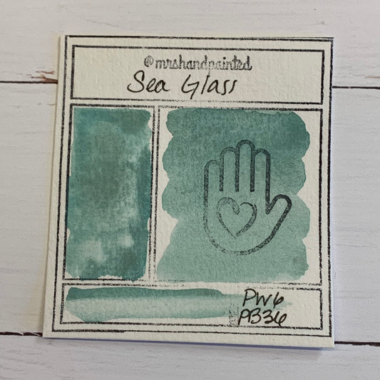 Handmade Watercolor Paints - SEA GLASS Half Pans
