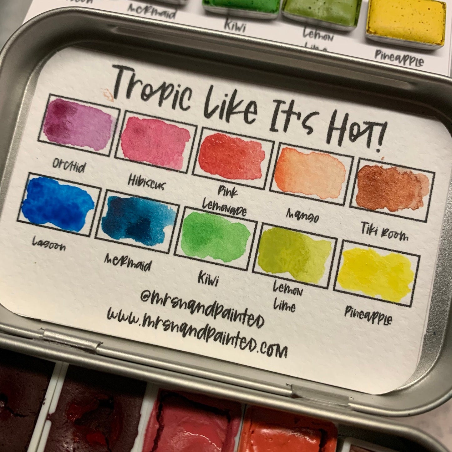 Handmade Watercolor Paints - KIWI Half Pans