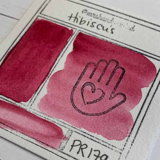 Handmade Watercolor Paints - HIBISCUS Half Pans