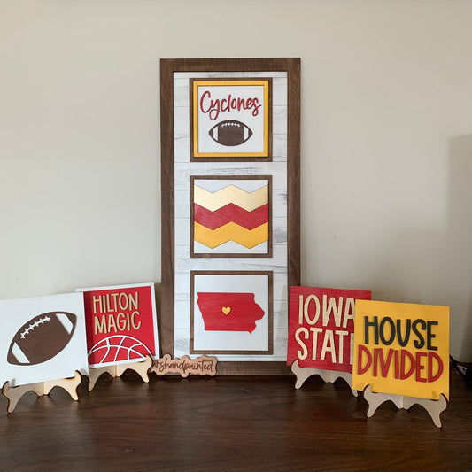Iowa State Cyclones Interchangeable Signs - Laser Cut Wood Painted