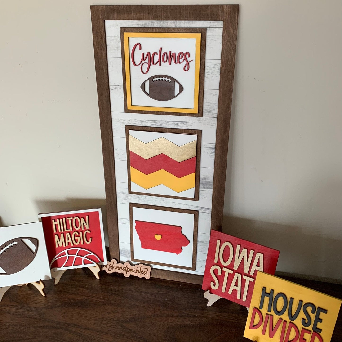 Iowa State Cyclones Interchangeable Signs - Laser Cut Wood Painted