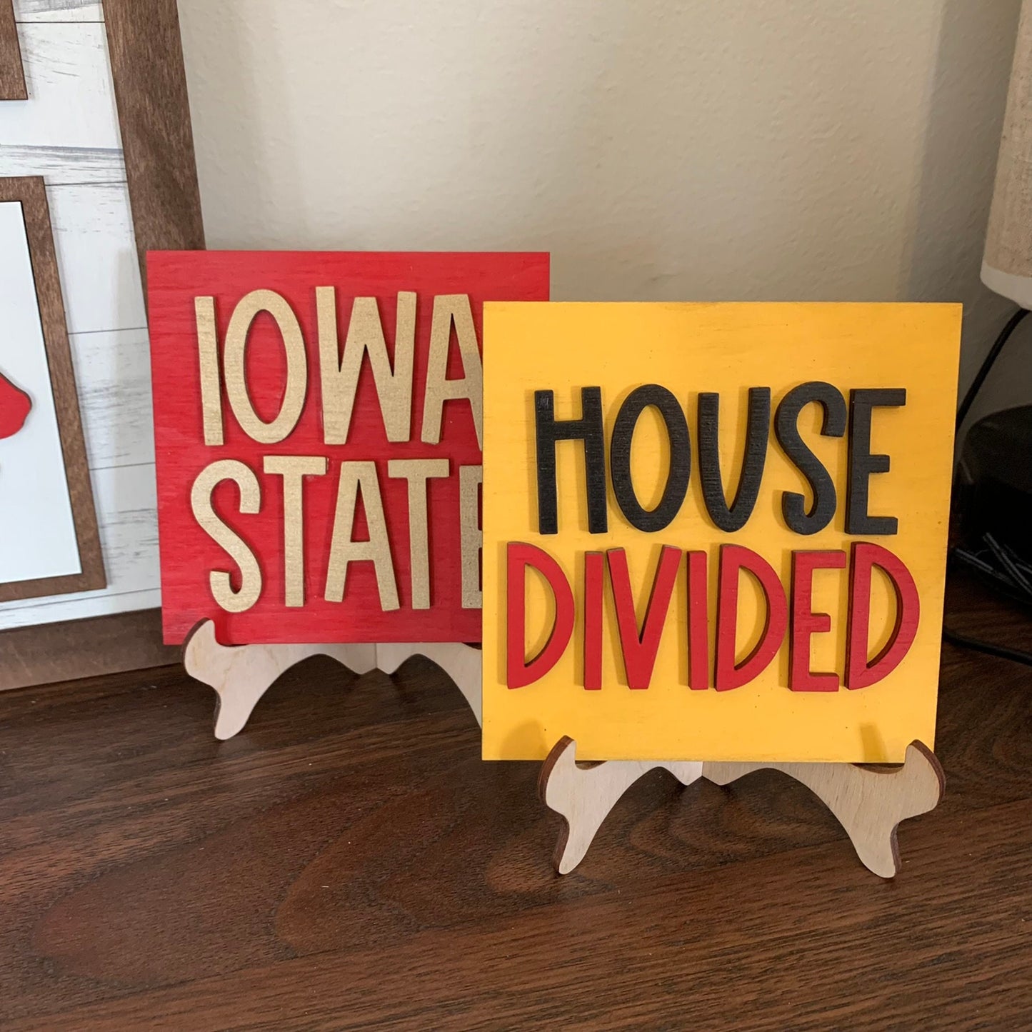 Iowa State Cyclones Interchangeable Signs - Laser Cut Wood Painted