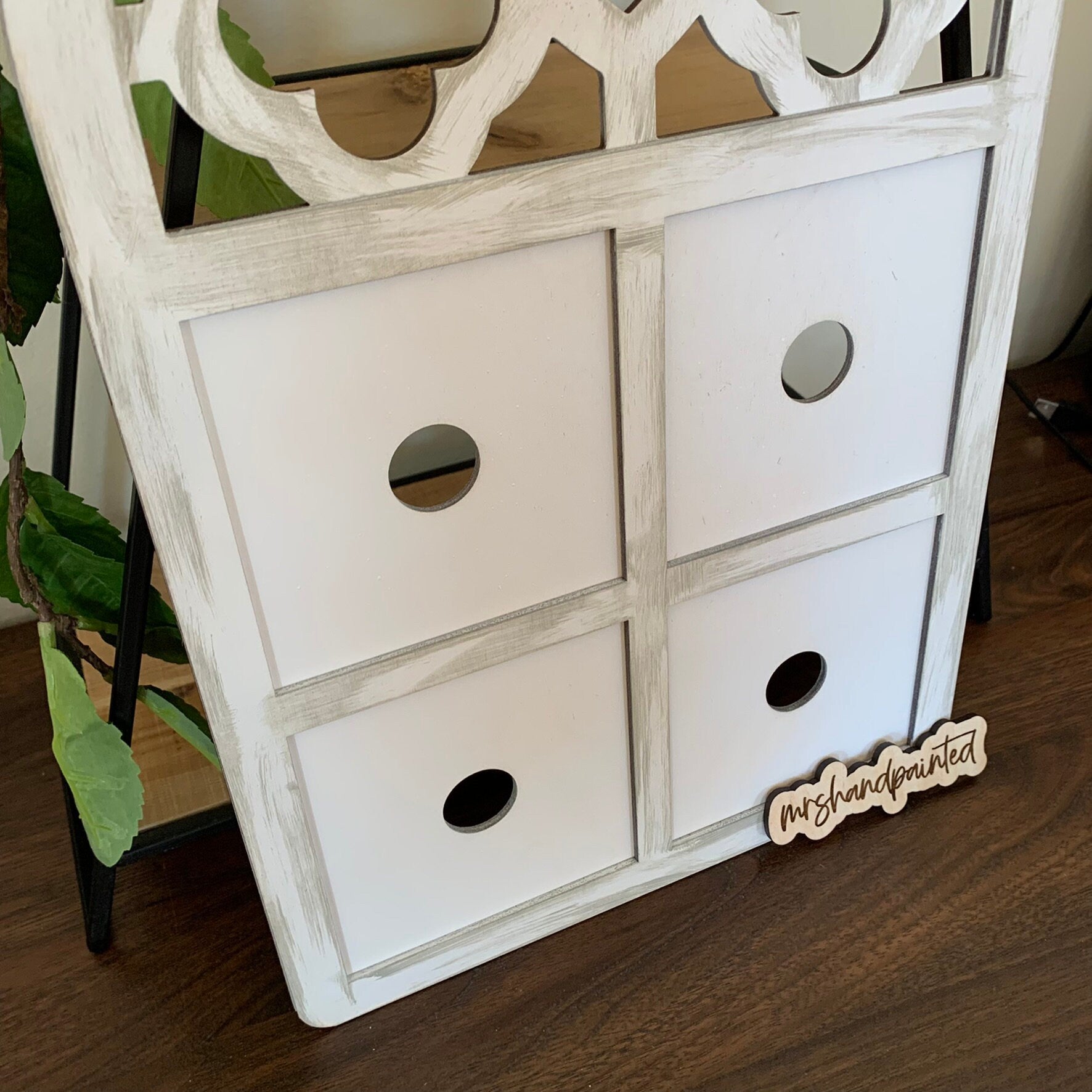 Arched Window Interchangeable Sign Backer - Laser Cut Wood Painted