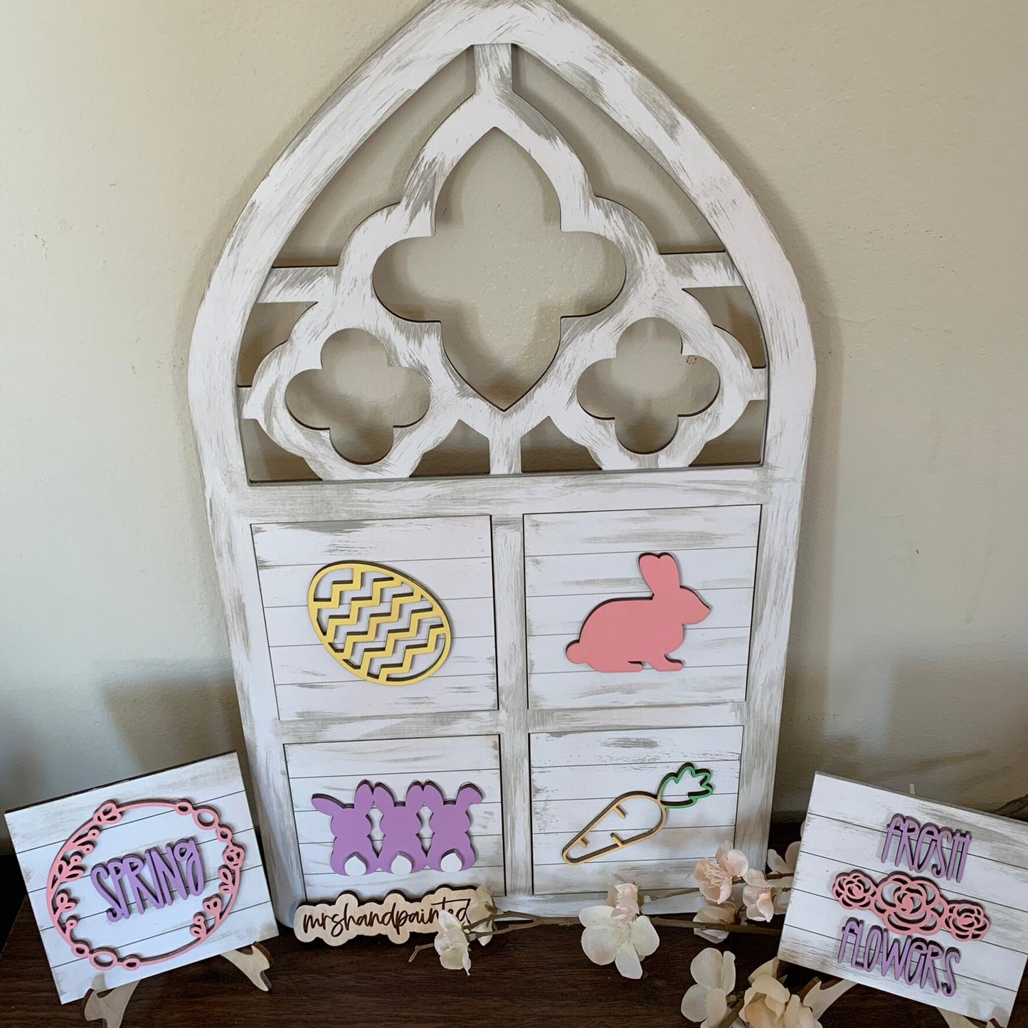 Easter and Spring Interchangeable Signs - Laser Cut Wood Painted